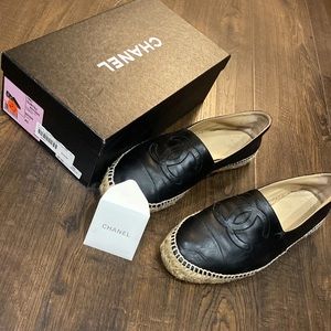 chanel espadrilles size 40 black